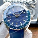 Replica Omega Seamaster Planet Ocean GMT Rubber Band Watches - SWISS GRADE CASE